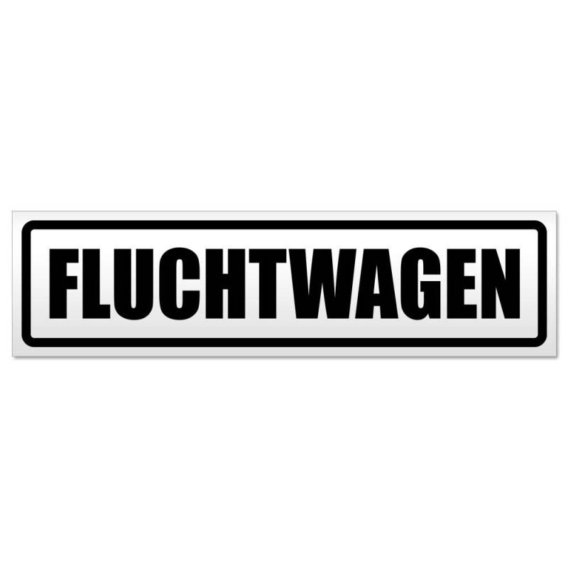 Kiwistar - Autoaufkleber - Fluchtwagen - Hinweis Aufkleber Sticker für Auto, Kfz, Fahrrad, PKW, LKW von Kiwistar