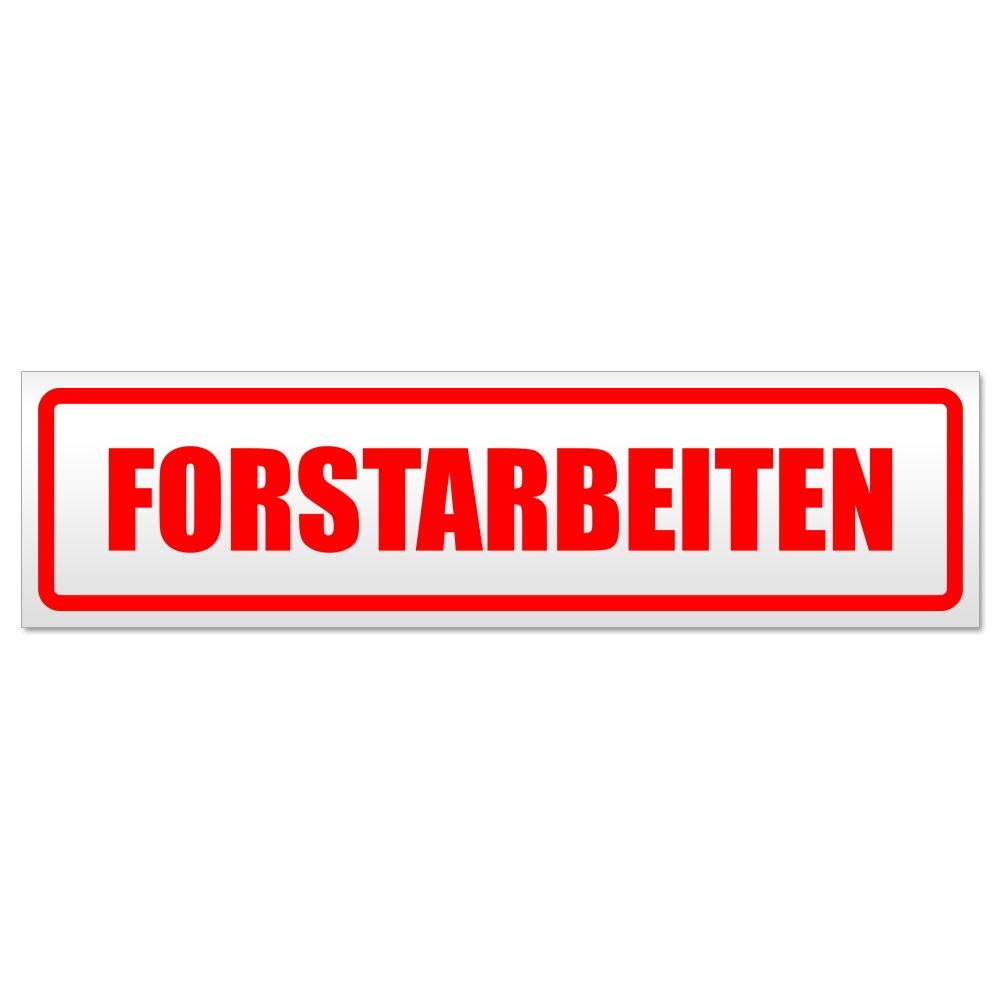 Kiwistar Forstarbeiten Magnetschild Schild magnetisch - 20cm Rot - Magnetfolie für Auto PKW Kfz von Kiwistar