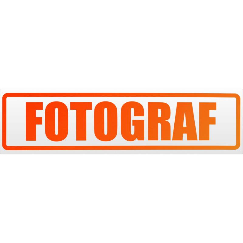 Kiwistar Fotograf Magnetschild Schild magnetisch - 20cm Neonorange - Magnetfolie für Auto PKW Kfz von Kiwistar