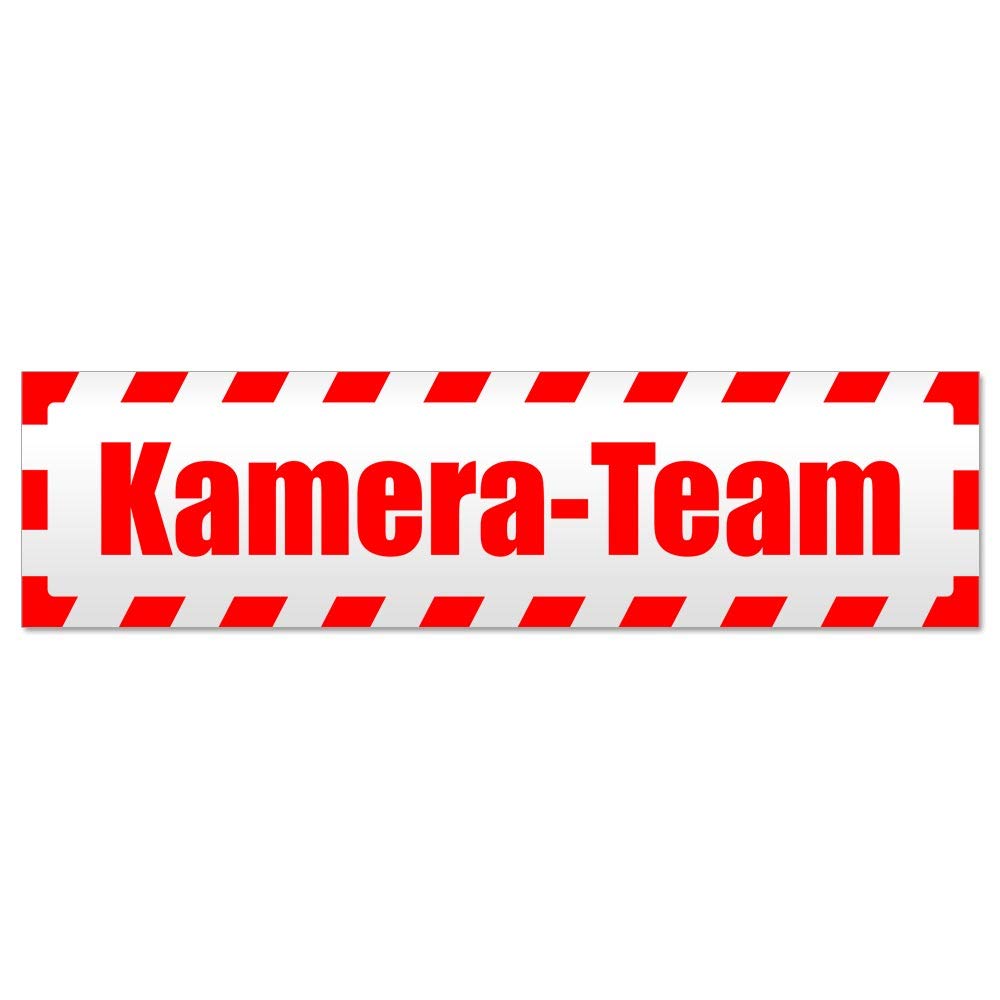 Kiwistar Kamera - Team gestreift Magnetschild Schild magnetisch - 20cm Rot - Magnetfolie für Auto PKW Kfz von Kiwistar