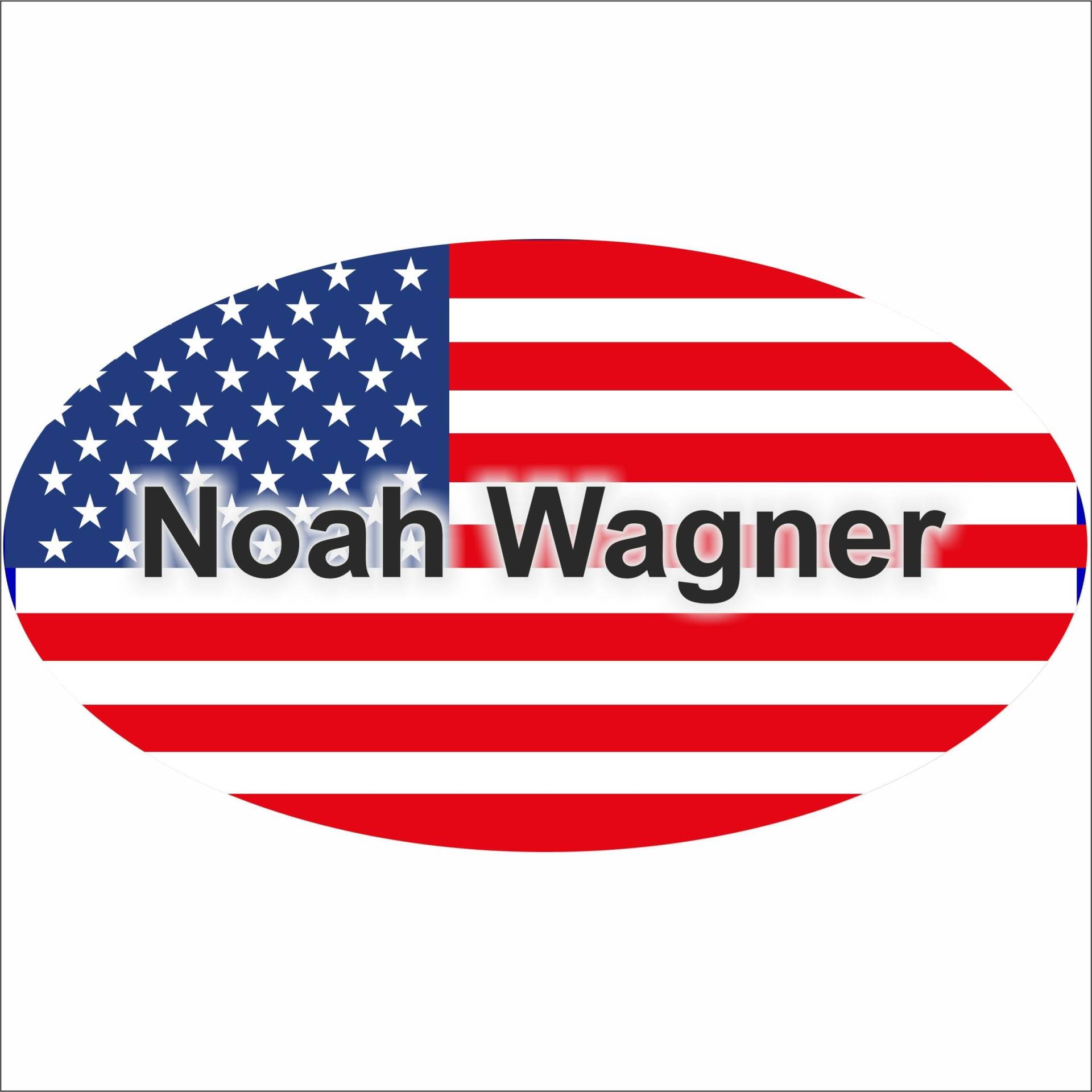 Kiwistar Klebeetiketten - Aufkleber - Fahne - Flagge - USA - Vereinigte Staaten - 10x6,6 cm - mit Wunschtext - Name - personalisiert - Namensaufkleber - Autoaufkleber - Racing von Kiwistar