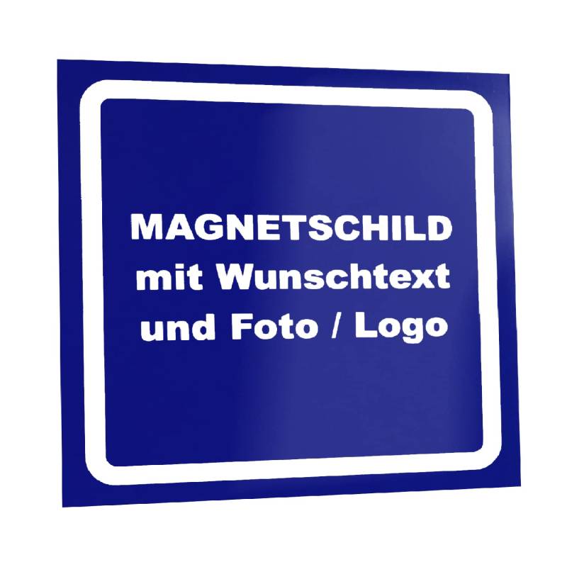 Kiwistar Magnetschild - mit Wunschtext und Foto individuell Bedruckt - Werbung für Firma Büro personalisiert für Auto, KfZ LKW (blau, 50x40 cm) von Kiwistar