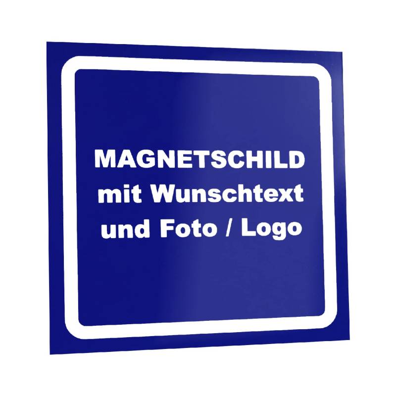 Kiwistar Magnetschild - mit Wunschtext und Foto individuell Bedruckt - Werbung für Firma Büro personalisiert für Auto, KfZ LKW (blau, 50x50 cm) von Kiwistar