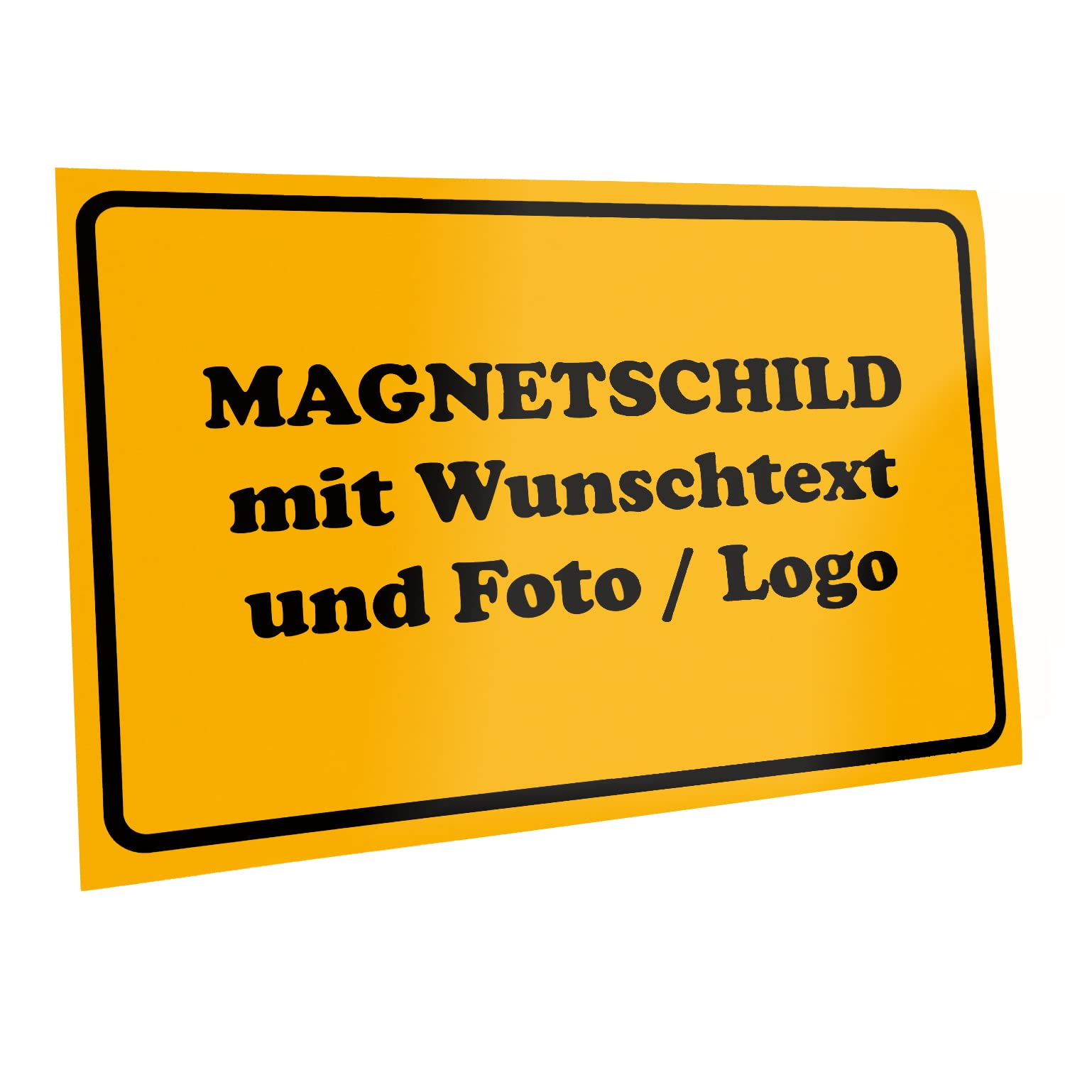 Kiwistar Magnetschild - mit Wunschtext und Foto individuell bedruckt - Werbung für Firma Büro personalisiert für Auto, KfZ LKW (gelb, 40x20 cm) von Kiwistar