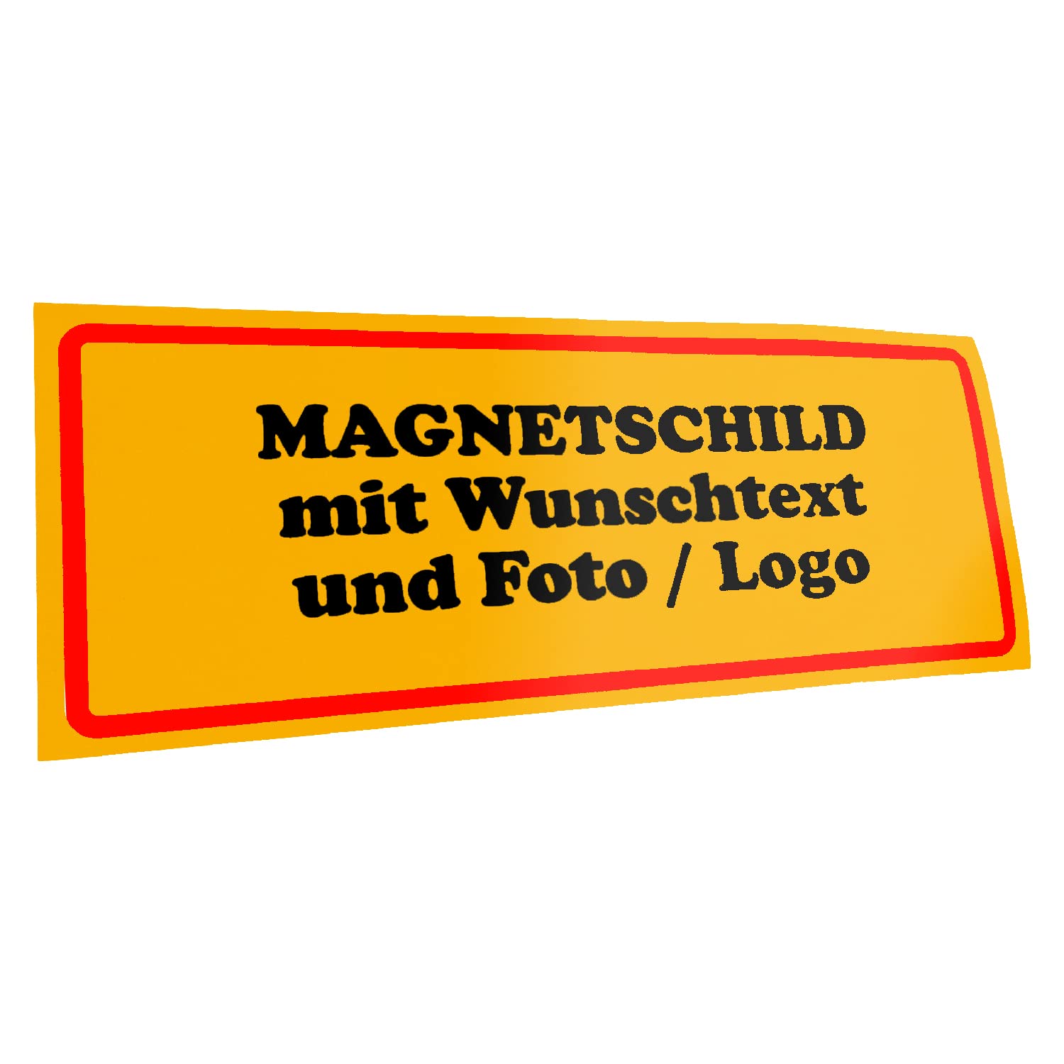 Kiwistar Magnetschild - mit Wunschtext und Foto individuell Bedruckt - Werbung für Firma Büro personalisiert für Auto, KfZ LKW (gelb, 60x10 cm) von Kiwistar