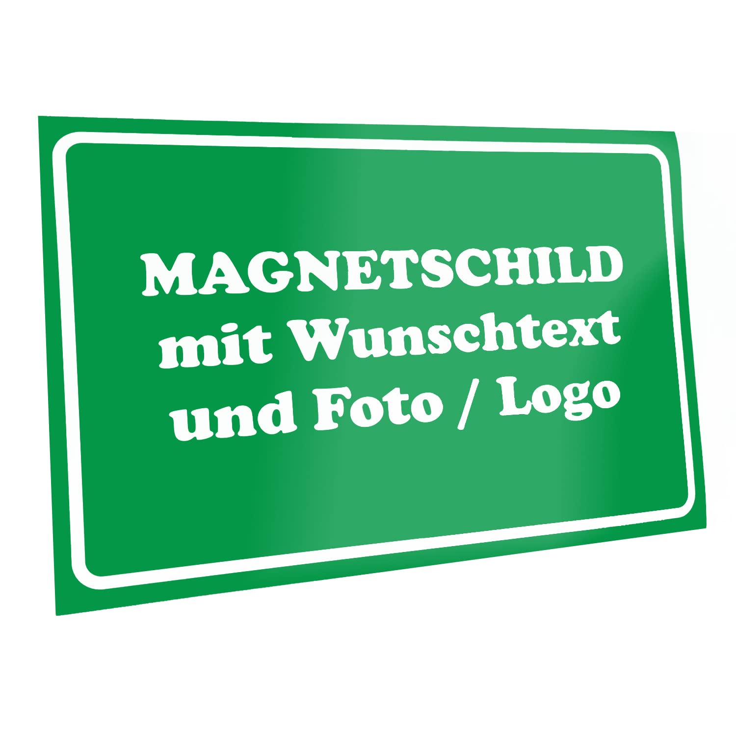 Kiwistar Magnetschild - mit Wunschtext und Foto individuell Bedruckt - Werbung für Firma Büro personalisiert für Auto, KfZ LKW (grün, 50x20 cm) von Kiwistar