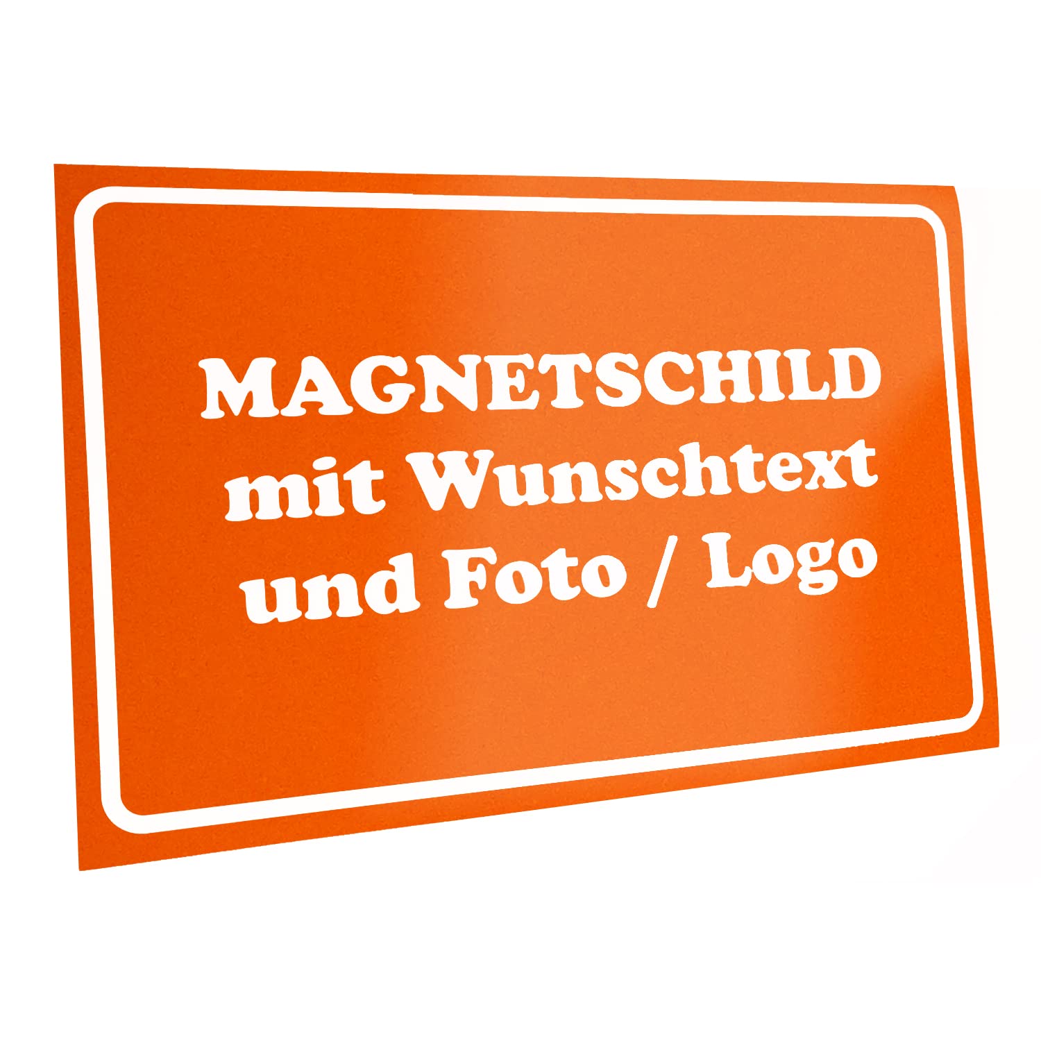 Kiwistar Magnetschild - mit Wunschtext und Foto individuell Bedruckt - Werbung für Firma Büro personalisiert für Auto, KfZ LKW (orange, 40x20 cm) von Kiwistar