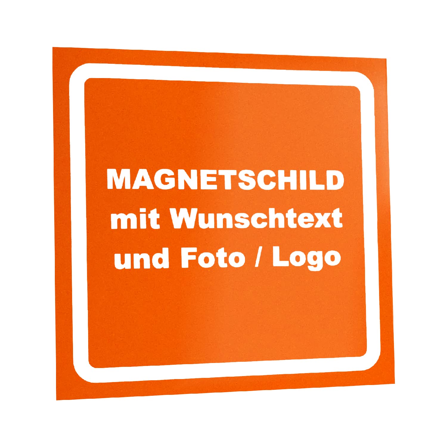 Kiwistar Magnetschild - mit Wunschtext und Foto individuell Bedruckt - Werbung für Firma Büro personalisiert für Auto, KfZ LKW (orange, 40x40 cm) von Kiwistar