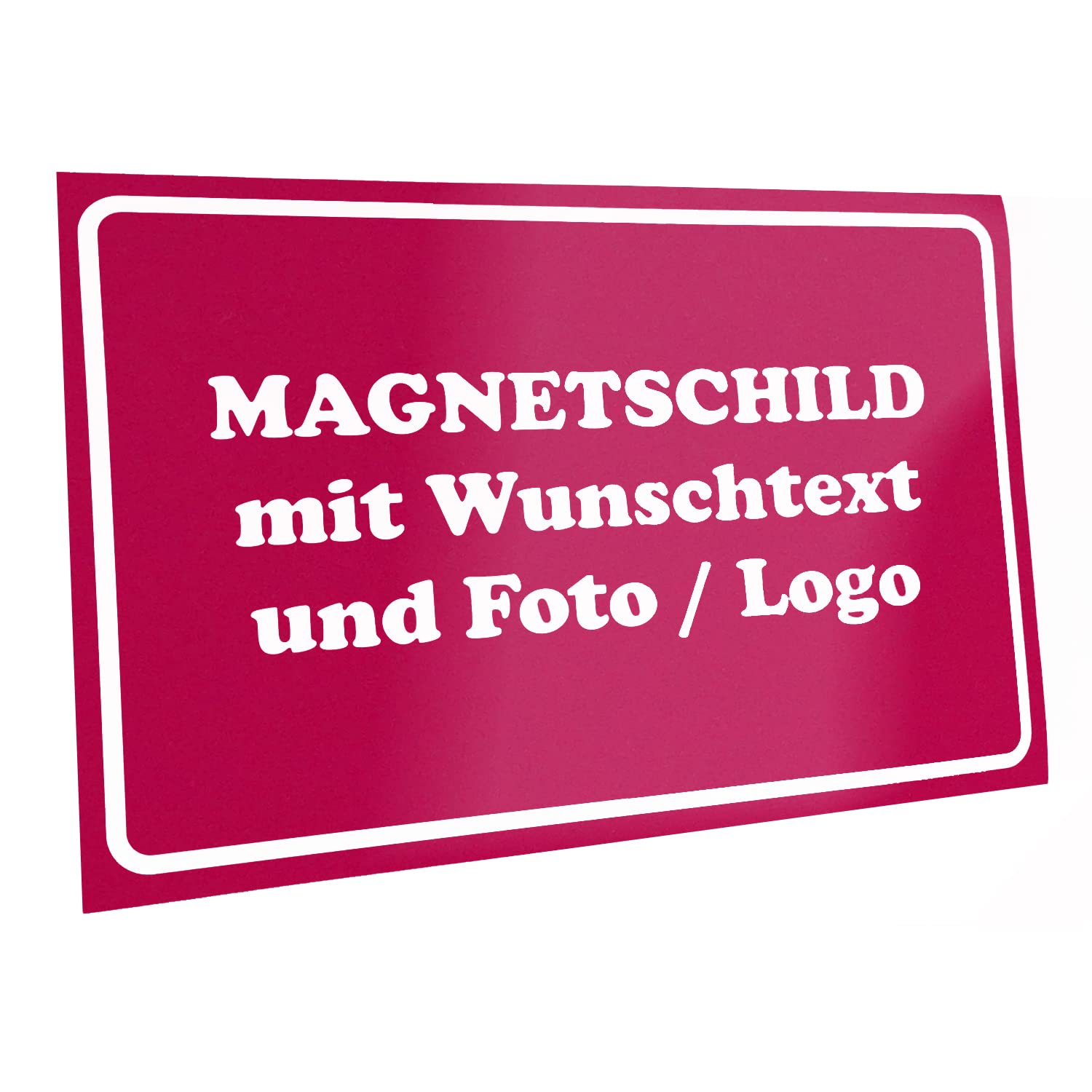 Kiwistar Magnetschild - mit Wunschtext und Foto individuell Bedruckt - Werbung für Firma Büro personalisiert für Auto, KfZ LKW (pink, 50x30 cm) von Kiwistar