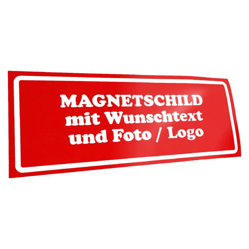 Kiwistar Magnetschild - mit Wunschtext und Foto individuell Bedruckt - Werbung für Firma Büro personalisiert für Auto, KfZ LKW (rot, 40x10 cm) von Kiwistar