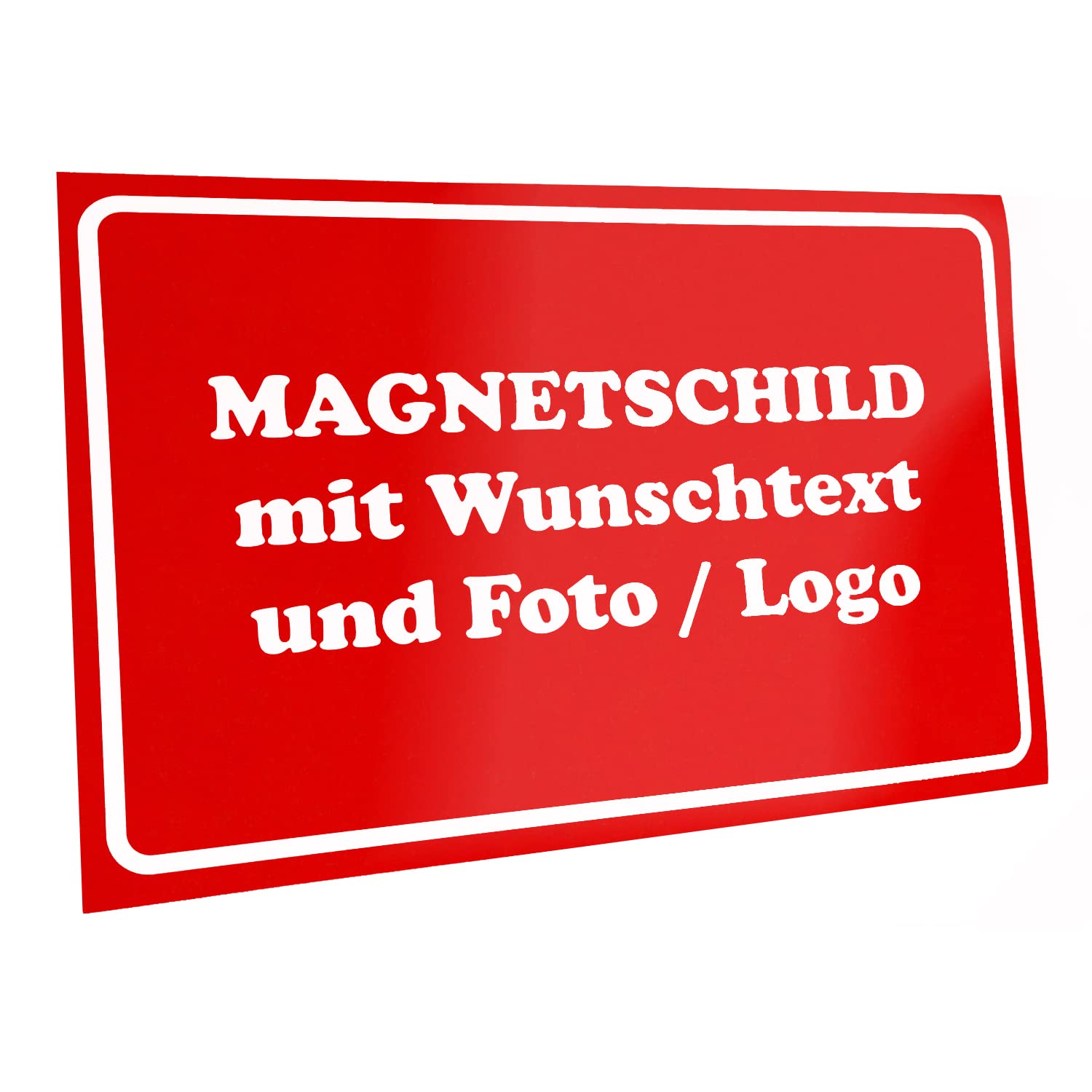 Kiwistar Magnetschild - mit Wunschtext und Foto individuell Bedruckt - Werbung für Firma Büro personalisiert für Auto, KfZ LKW (rot, 40x20 cm) von Kiwistar