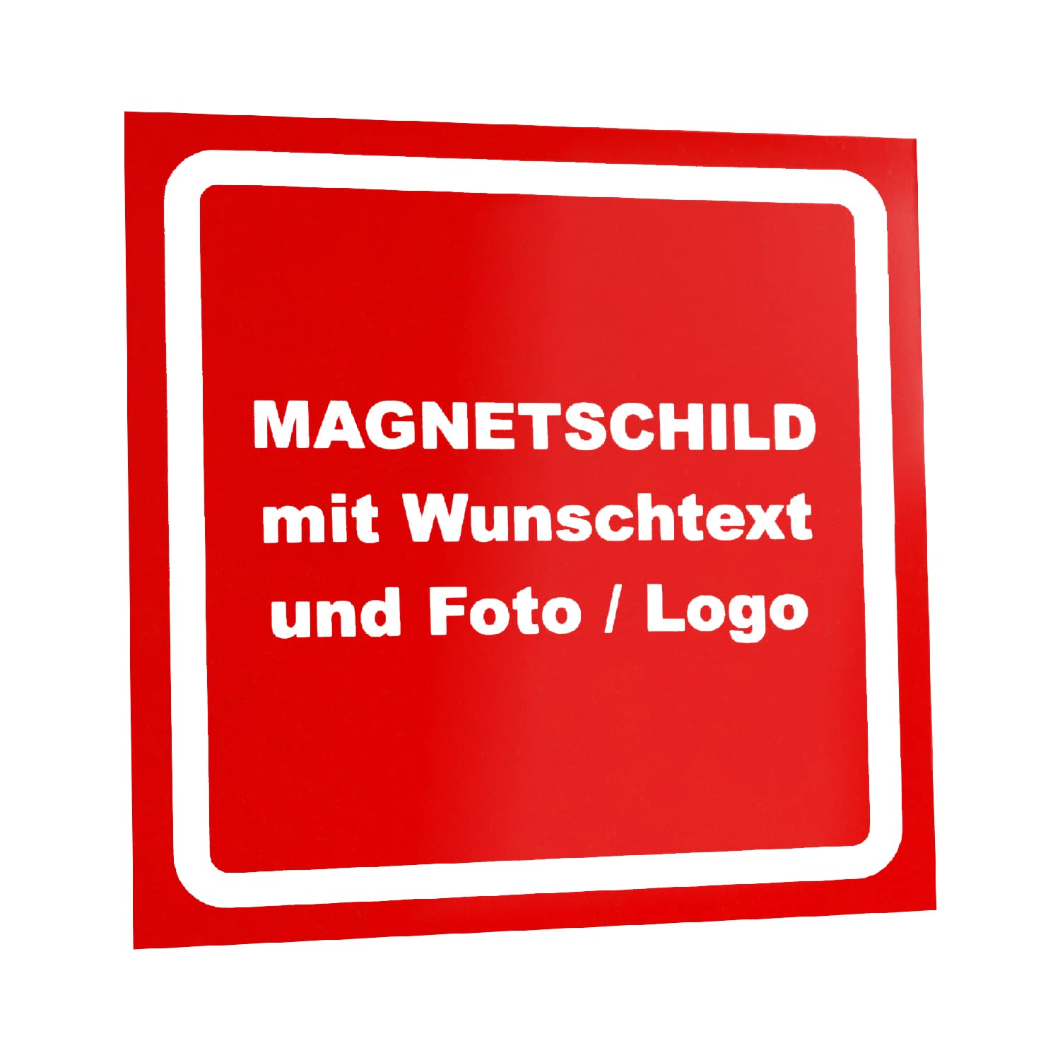 Kiwistar Magnetschild - mit Wunschtext und Foto individuell Bedruckt - Werbung für Firma Büro personalisiert für Auto, KfZ LKW (rot, 40x40 cm) von Kiwistar