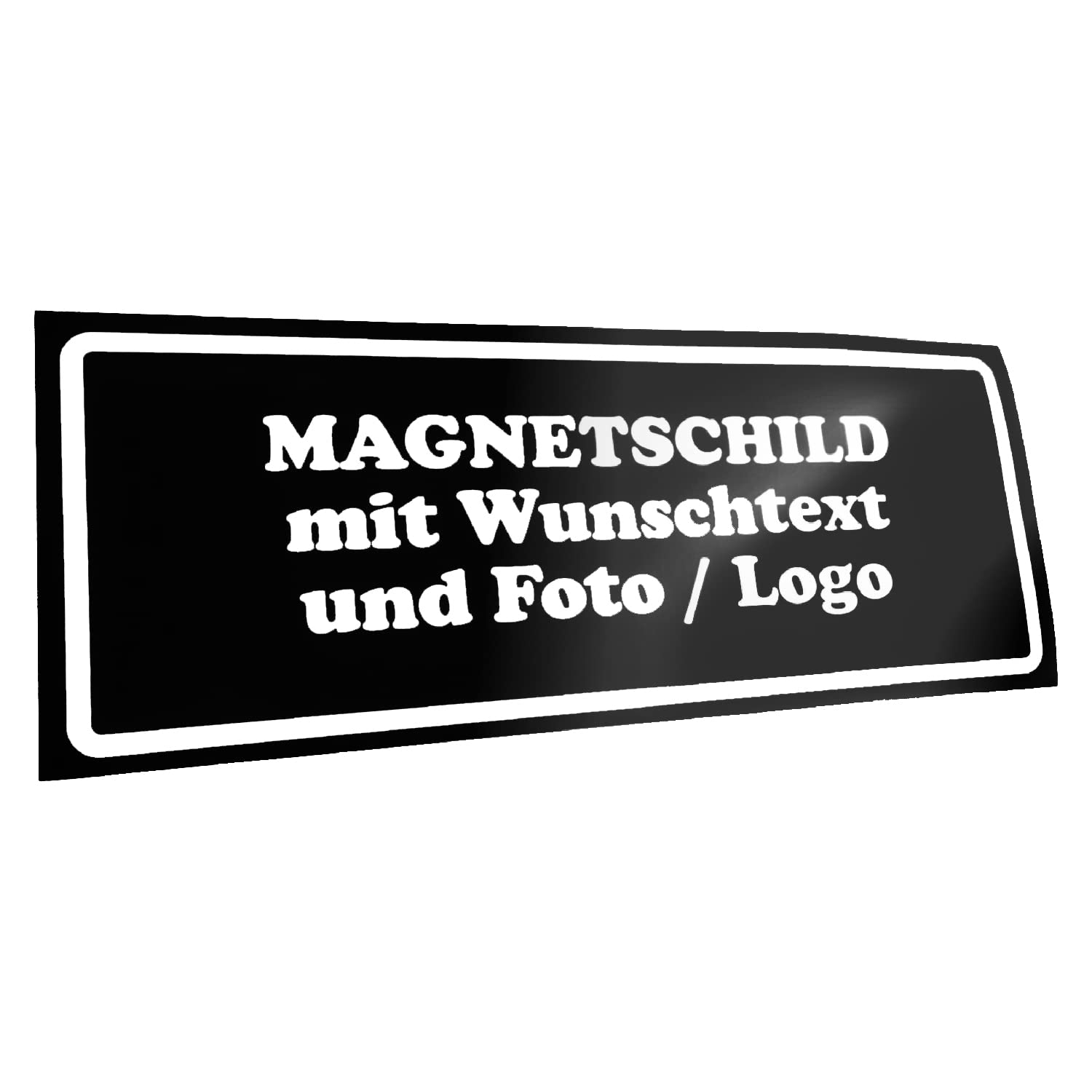 Kiwistar Magnetschild - mit Wunschtext und Foto individuell Bedruckt - Werbung für Firma Büro personalisiert für Auto, KfZ LKW (schwarz, 40x10 cm) von Kiwistar