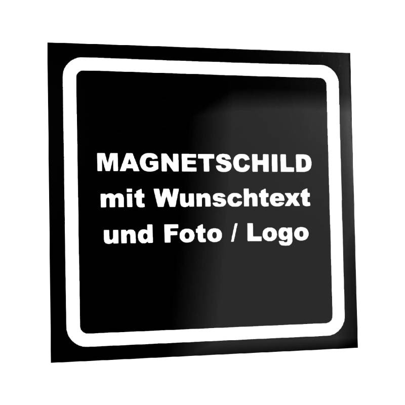 Kiwistar Magnetschild - mit Wunschtext und Foto individuell Bedruckt - Werbung für Firma Büro personalisiert für Auto, KfZ LKW (schwarz, 50x50 cm) von Kiwistar