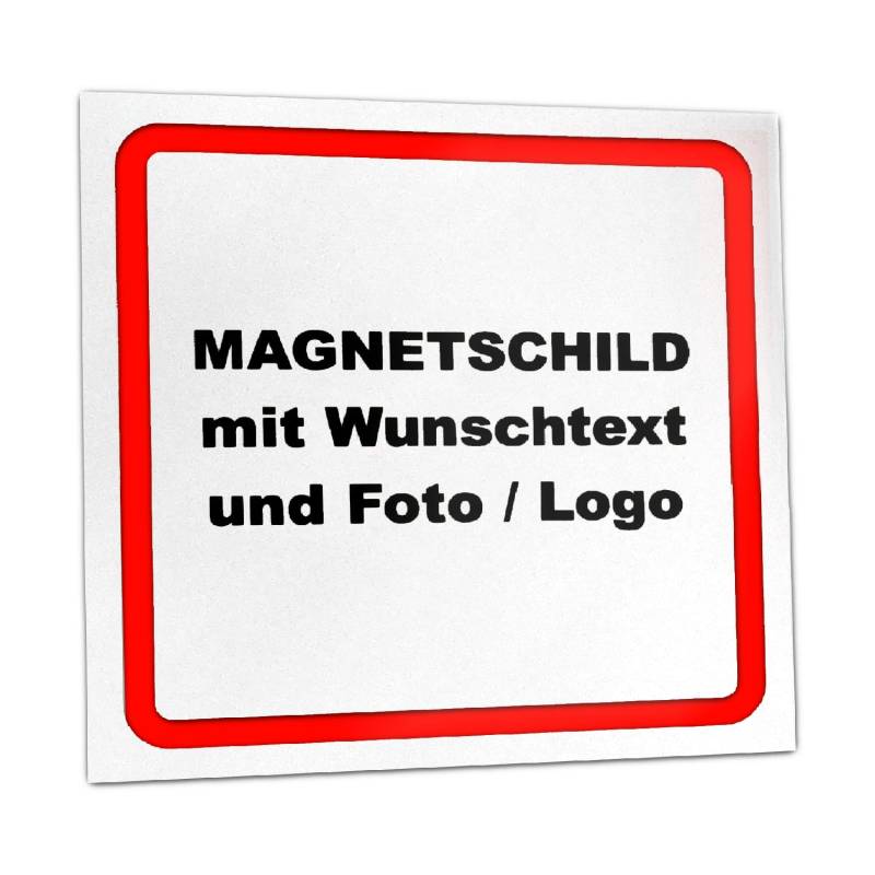 Kiwistar Magnetschild - mit Wunschtext und Foto individuell Bedruckt - Werbung für Firma Büro personalisiert für Auto, KfZ LKW (weiß, 60x40 cm) von Kiwistar