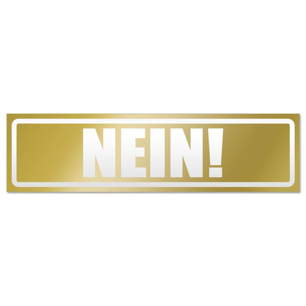 Kiwistar Nein! Invertiert Magnetschild Schild magnetisch - 30cm Gold - Magnetfolie für Auto PKW Kfz von Kiwistar