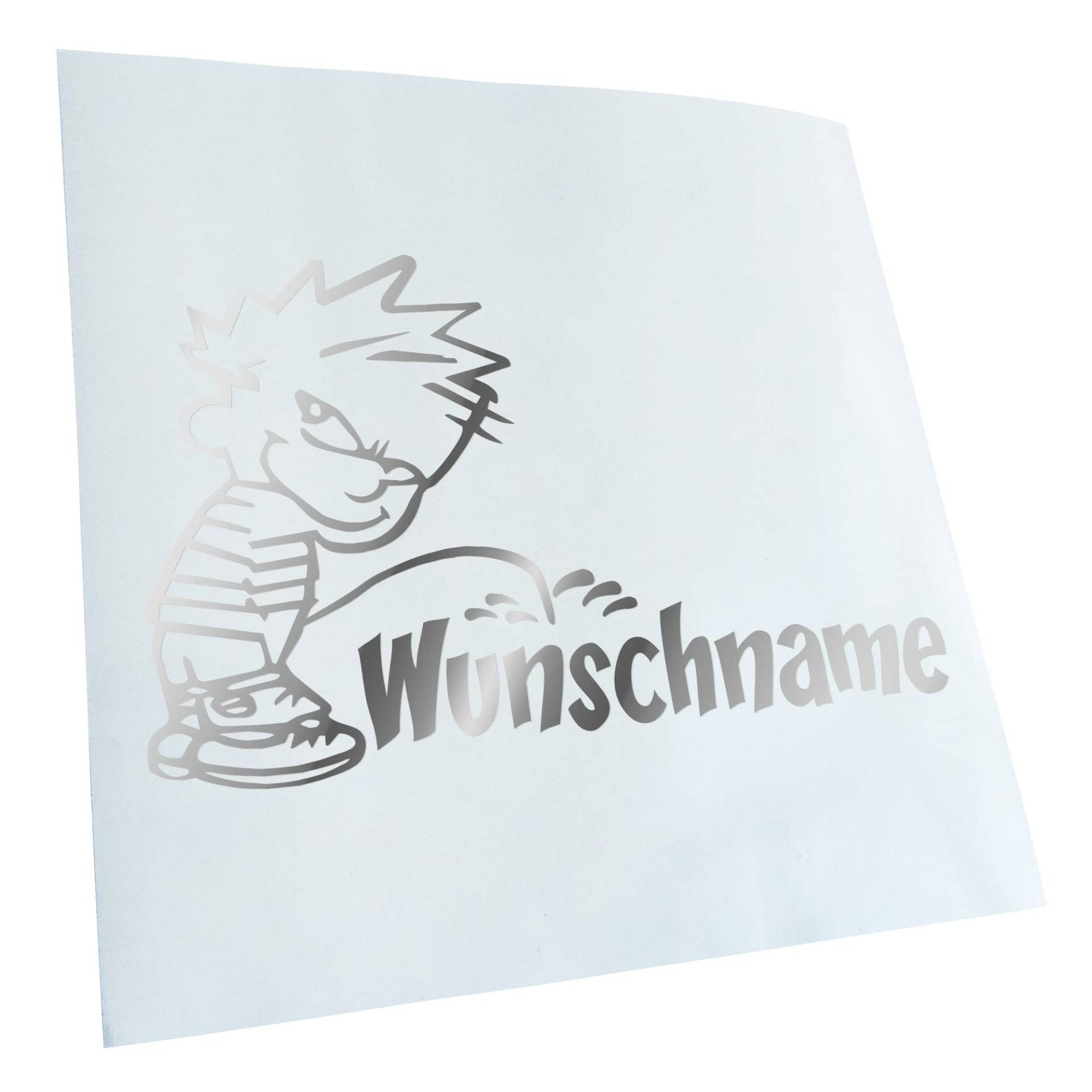 Kiwistar - Autoaufkleber - Aufkleber Piss on Wunschname 24x15 cm - Chrom - Pissmännchen, Laptop, Fahrrad, LKW, Motorrad Mehrfarbig JDM Decal Racing von Kiwi