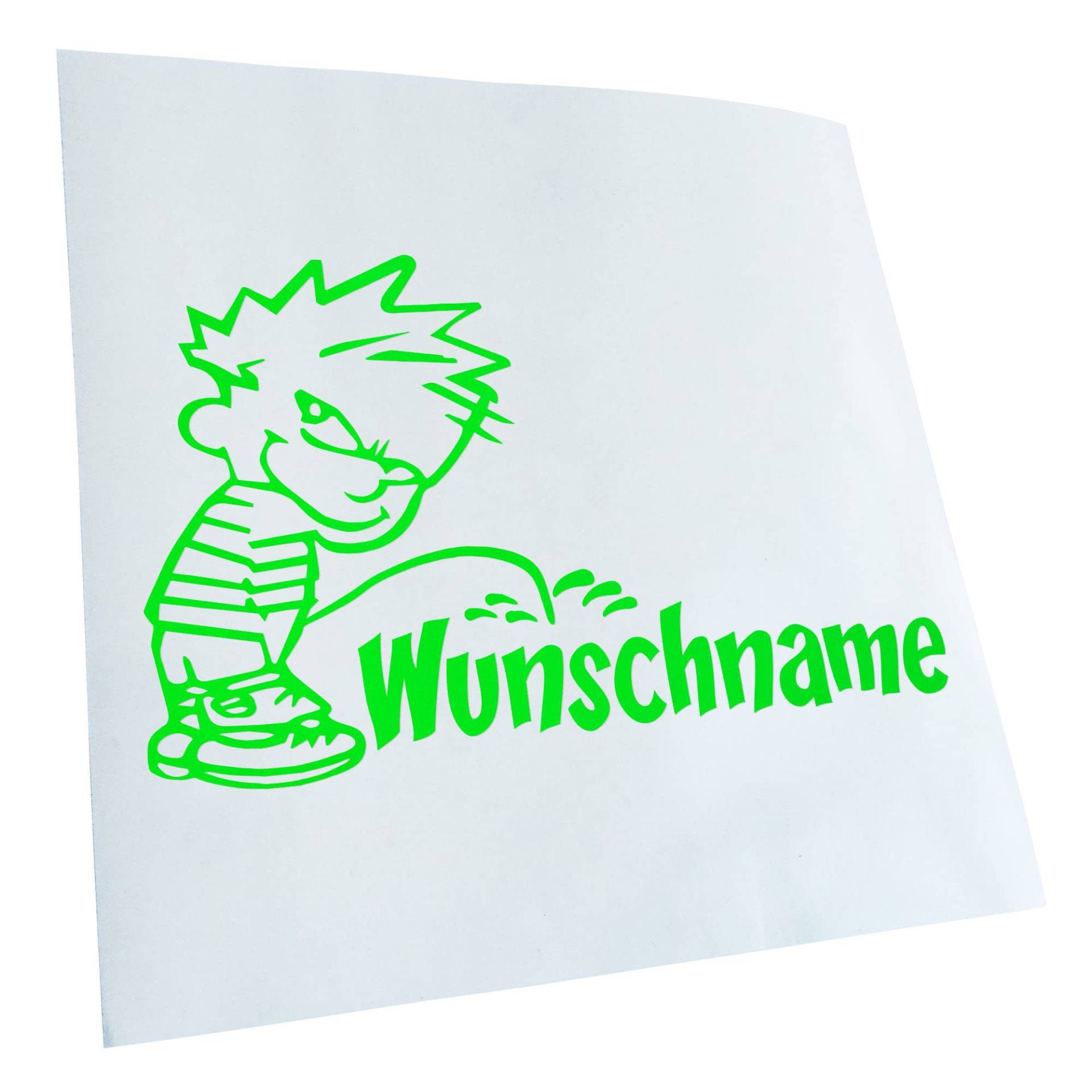 Kiwistar - Autoaufkleber - Aufkleber Piss on Wunschname 30x19 cm - Neongrün - Pissmännchen, Laptop, Fahrrad, LKW, Motorrad Mehrfarbig JDM Decal Racing von Kiwi