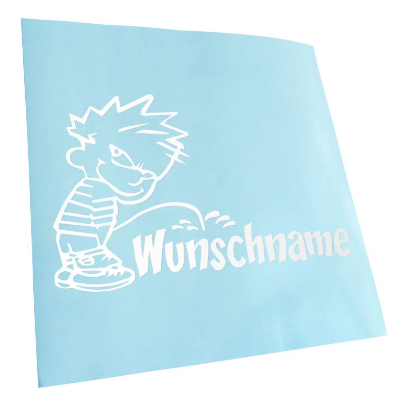 Kiwistar - Autoaufkleber - Aufkleber Piss on Wunschname 60x38 cm - Weiss - Pissmännchen, Laptop, Fahrrad, LKW, Motorrad Mehrfarbig JDM Decal Racing von Kiwi