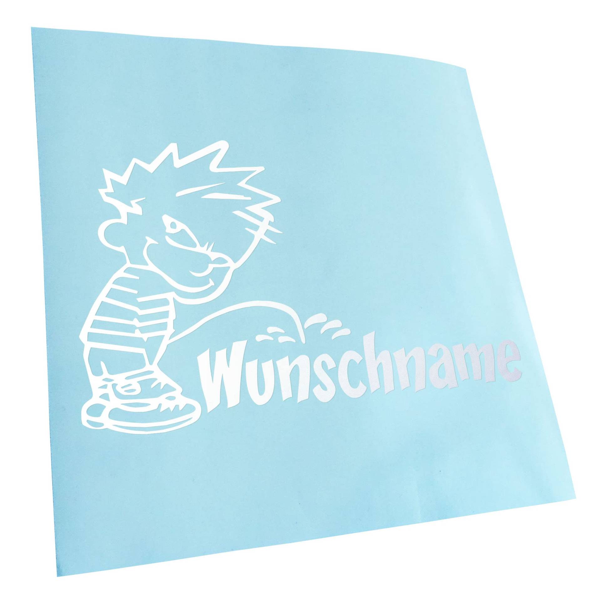 Kiwistar - Autoaufkleber - Aufkleber Piss on Wunschname 24x15 cm - Mattweiss - Pissmännchen, Laptop, Fahrrad, LKW, Motorrad Mehrfarbig JDM Decal Racing von Kiwi