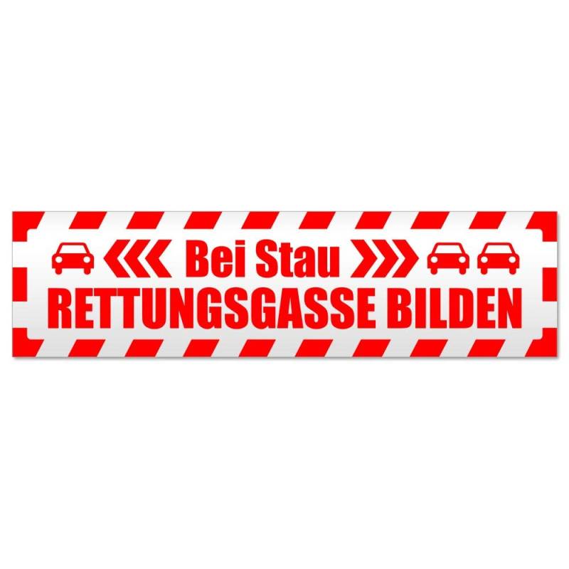 Kiwistar - Autoaufkleber - Rettungsgasse Stau gestreift - Hinweis Aufkleber Sticker für Auto, Kfz, Fahrrad, PKW, LKW von Kiwistar