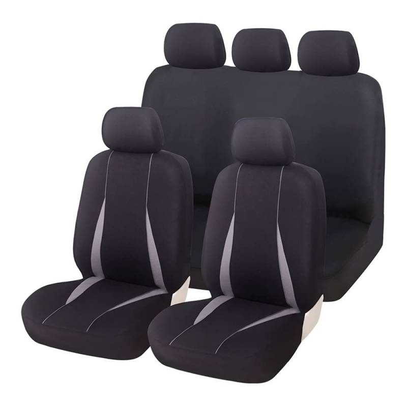 KizmiQ Auto Sitzbezug für Mercedes-Benz Clase M ML 230 W163 ML 320 W163 ML 270 W163 ML 350 W163 9 Stück Polyester Waschbarer Stoff Atmungsaktiv sitzbezüge Geeignet alle Jahreszeiten Sitzschoner,A von KizmiQ