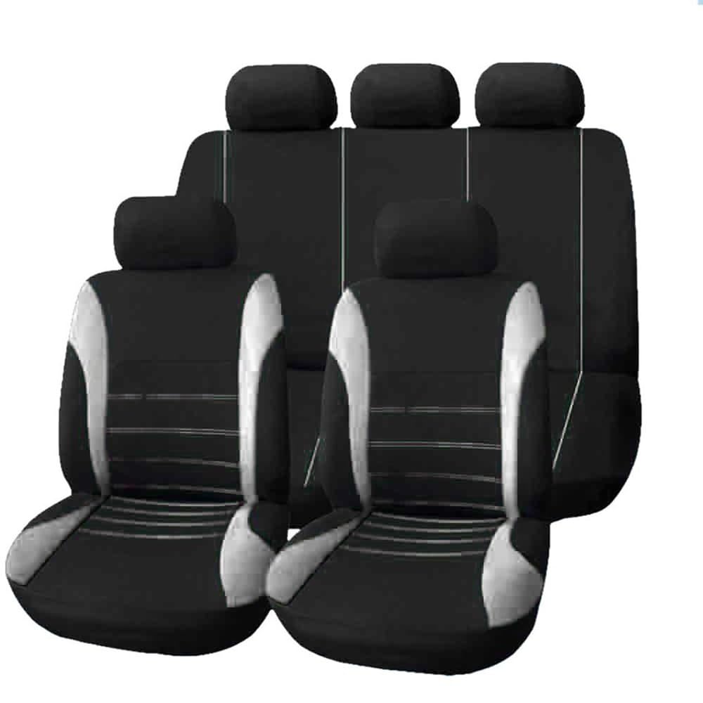 KizmiQ Auto Sitzbezug für Nissan Navara D22 Navara D40 Navara D40 S Navara Np300 2000-2023 9 Stück Polyester Waschbarer Stoff Atmungsaktiv sitzbezüge Geeignet alle Jahreszeiten Sitzschoner,C von KizmiQ