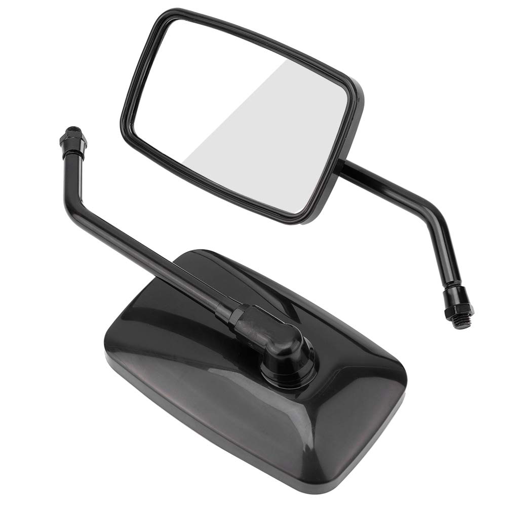 Klanata 2Pcs Motorcycle Mirrors, Square Rearview Mirrors with Metal Handle and ABS Shell, Adjustable Street Bike Side Mirrors (Black) von Klanata