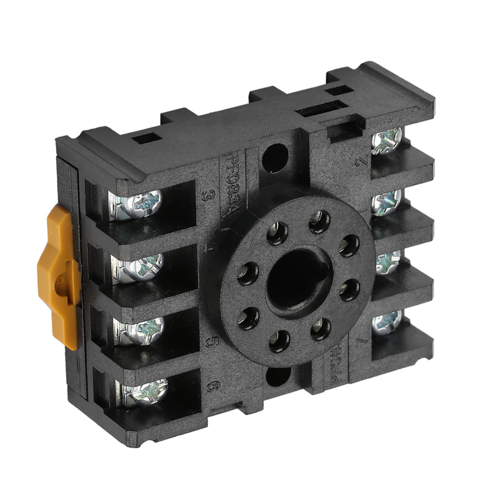 Klanata 8 Pin Power Timer Relais Socket Basishalter PF083A, kompatibel mit MK2P AH3 -Zeitrelais, Kupferblattverbindung für die DIN -Schieneninstallation von Klanata