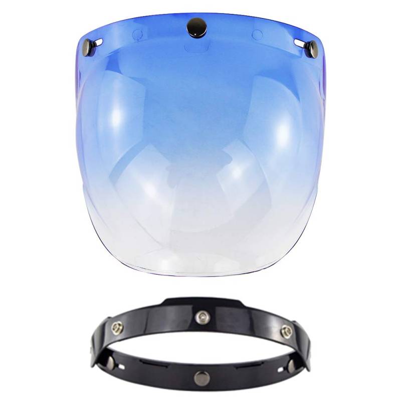 Klanata Bubble Visor Shield, Zubehör für offene Motorradhelme, universelle Passform für Fahrräder und Motorräder (Blau) von Klanata