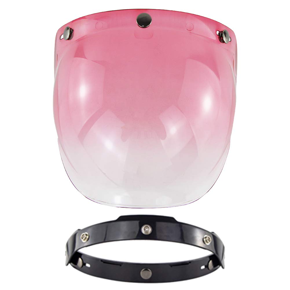 Klanata Bubble Visor Shield, Zubehör für offene Motorradhelme, universelle Passform für Fahrräder und Motorräder (Rosa) von Klanata