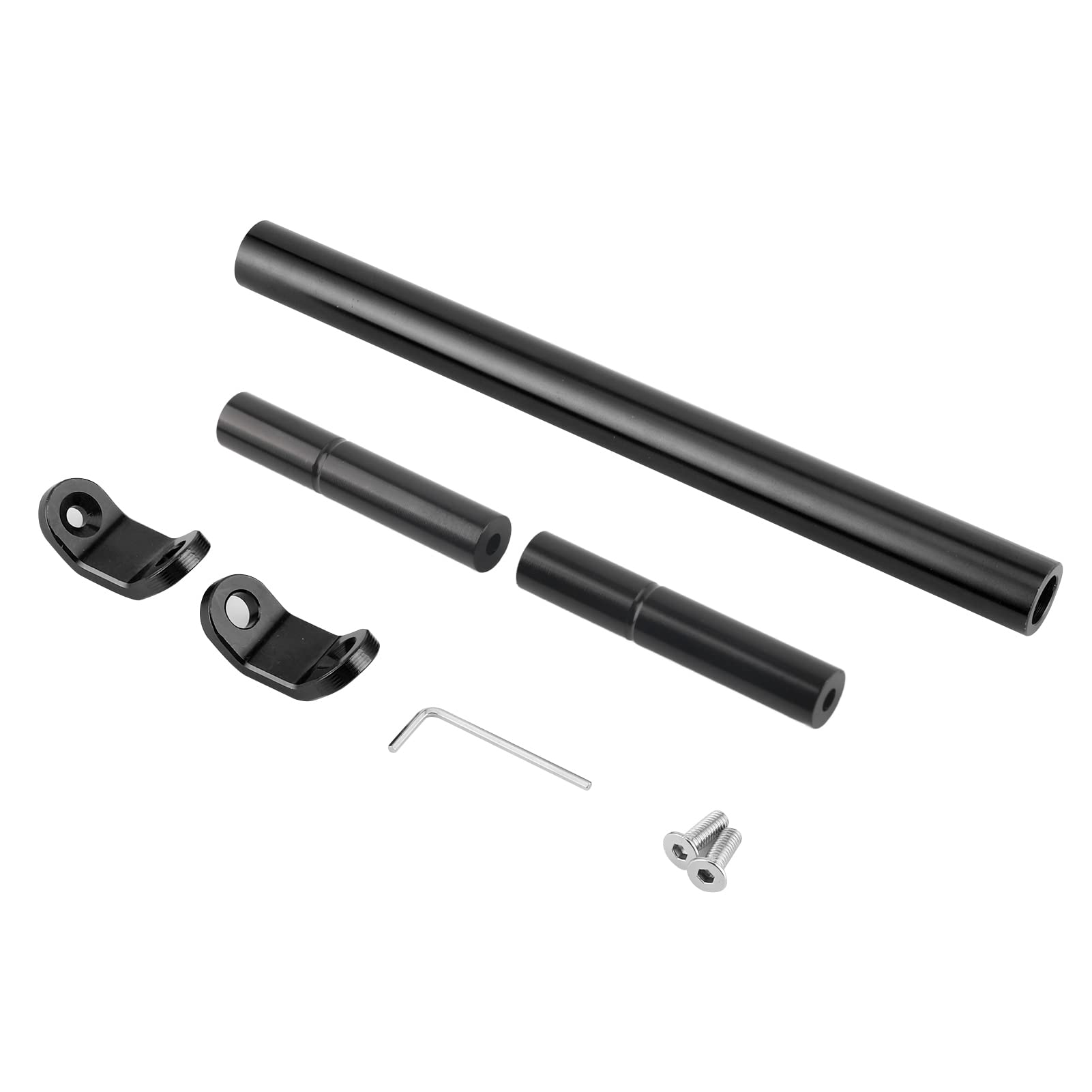 Klanata CNC-Lenkerverlängerung aus schwarzer Aluminiumlegierung für Motorräder, universelle Balance-Bar-Querstange mit Verstärkung für die Telefonhalterung (Black) von Klanata