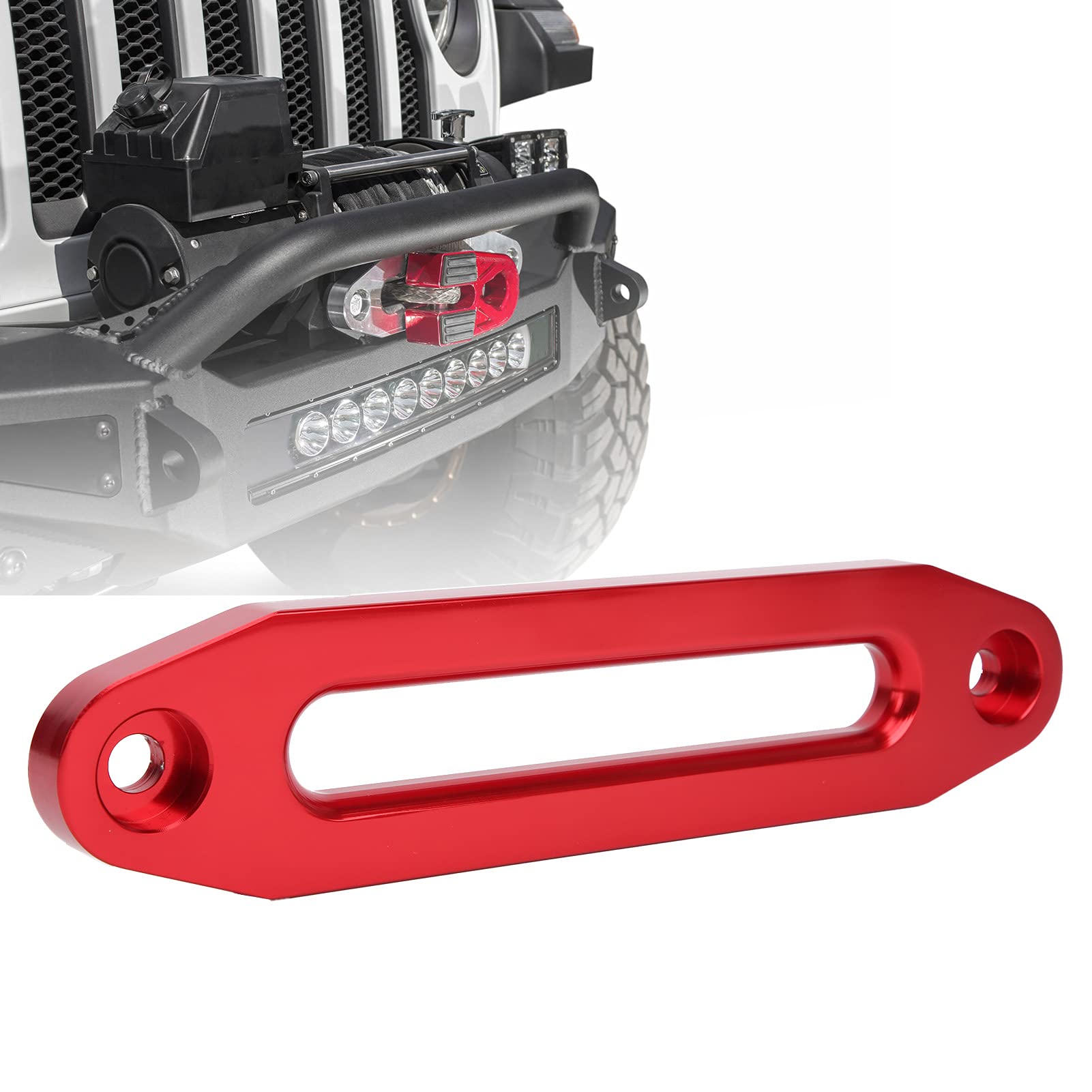 Klanata Hawse Style Winch Fairlead, 10/25,4 cm Autowindenzubehör, Ersatz für Lasten von 8000-15000 lbs (A(red)) von Klanata