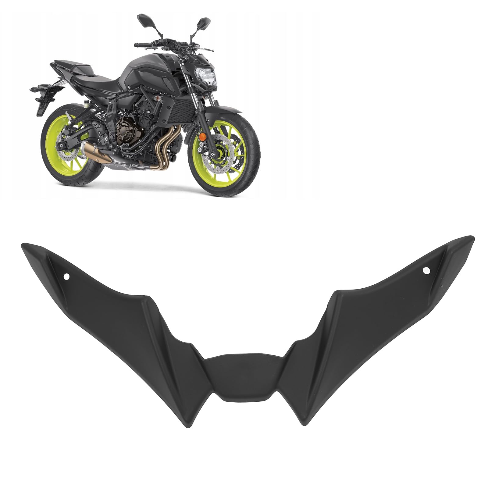 Klanata Motorcycle Fairing Spoiler, Front Fenders Beak Shockproof Cover, Aerodynamic Windshield Wing for YMH MT-09 SP 2021-2023 (Black) von Klanata