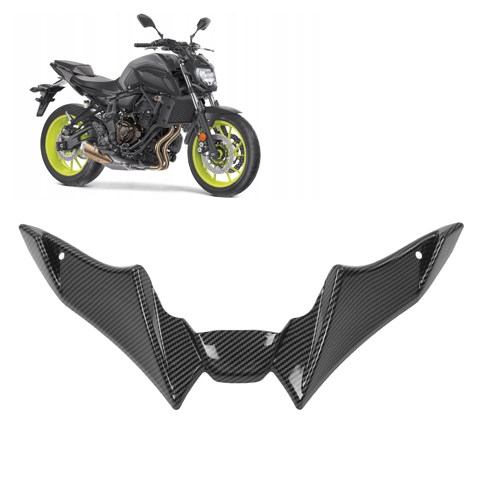 Klanata Motorcycle Fairing Spoiler, Front Fenders Beak Shockproof Cover, Aerodynamic Windshield Wing for YMH MT-09 SP 2021-2023 (Carbon Fiber Pattern) von Klanata