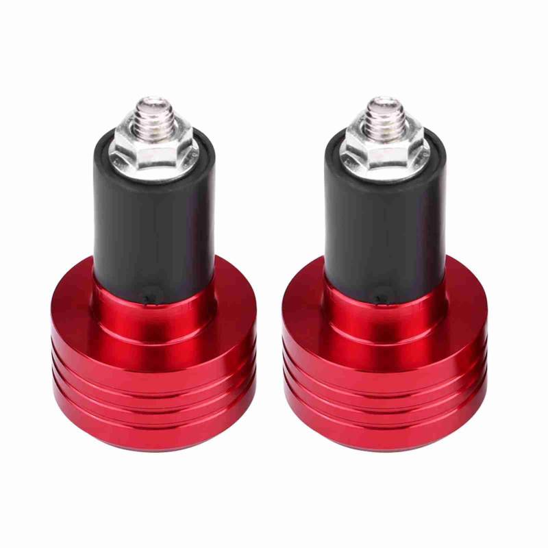 Klanata Paar 22 mm Universal-Aluminium-Motorradgriff-Lenkerenden, Gewichtsausgleichsstopfen für verbesserte Kontrolle und Schutz (Rot) von Klanata