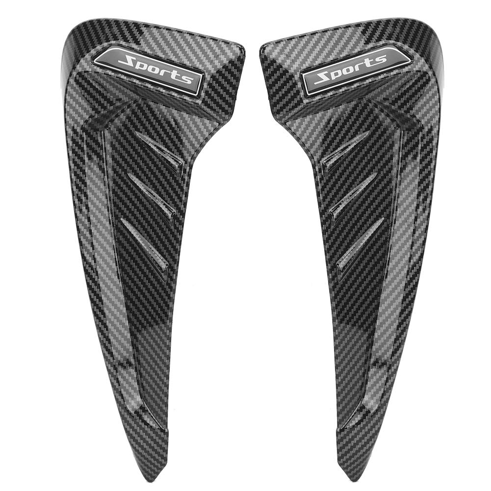 Klanata Paar Seitenmarkierungs-Kotflügel im Kohlefaser-Stil, Luftflügel-Entlüftungsverkleidung, universelle Modifikation von Klanata