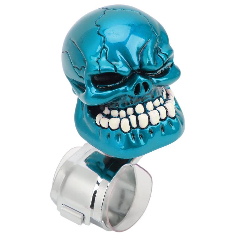 Klanata Skull Design Spinner Suicide Power Handle, universeller schwarzer Lenkradknopf für Autos, LKWs, Boote und Traktoren (Blue) von Klanata