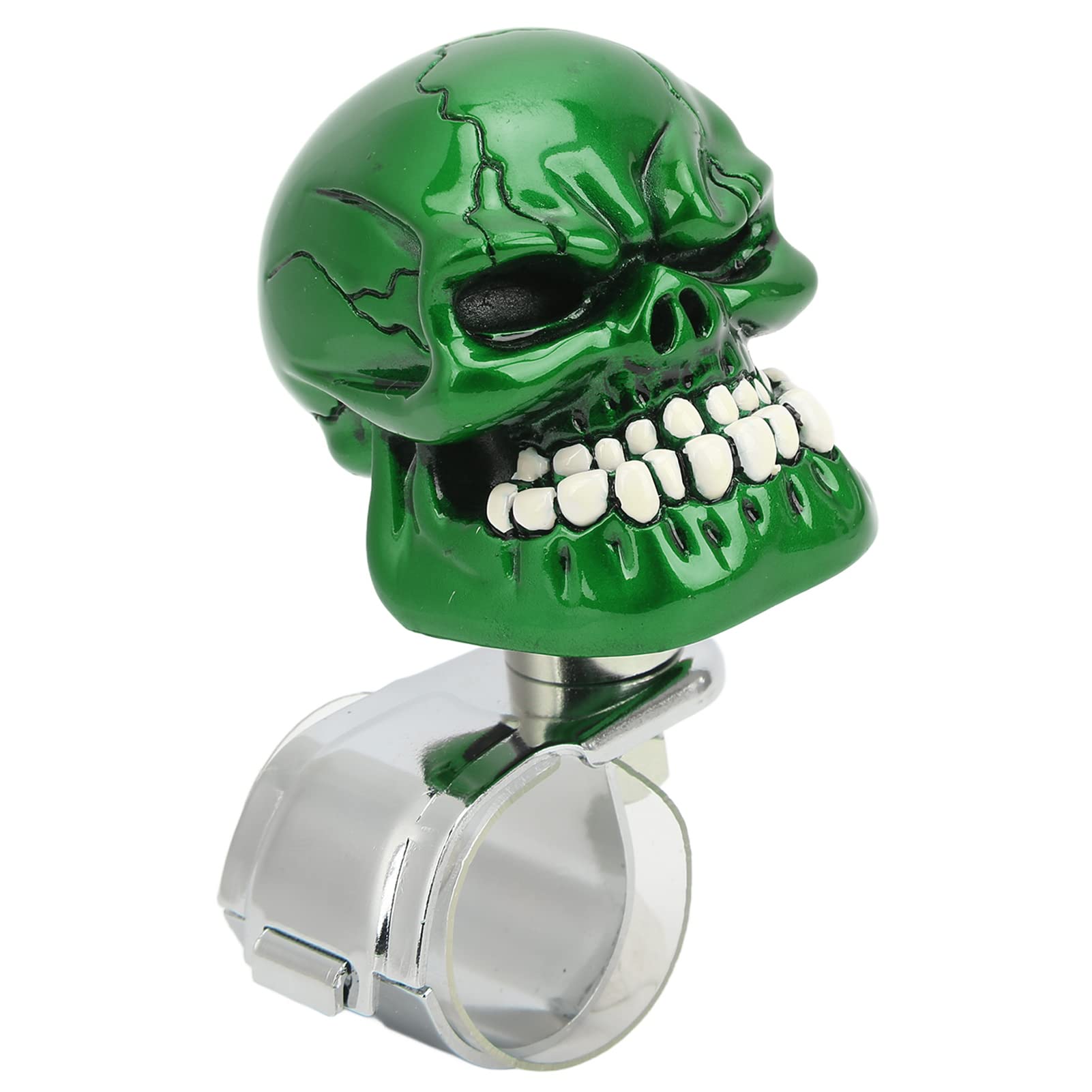 Klanata Skull Design Spinner Suicide Power Handle, universeller schwarzer Lenkradknopf für Autos, LKWs, Boote und Traktoren (Green) von Klanata