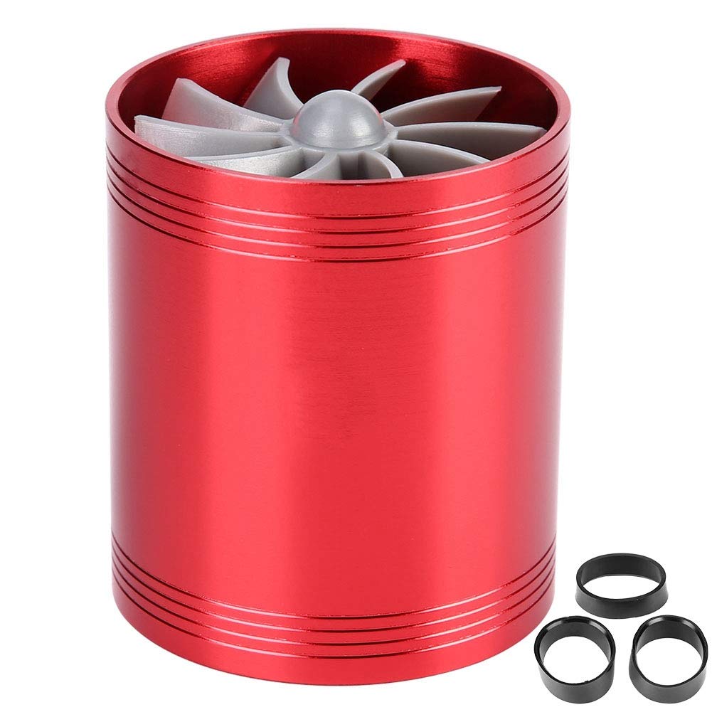 Klanata Universal Car Air Intake Turbonator, Dual Fan Turbine Super mit Gas Fuel Saver Turbo, steigert die Motorleistung und Kraftstoffeffizienz (Red) von Klanata