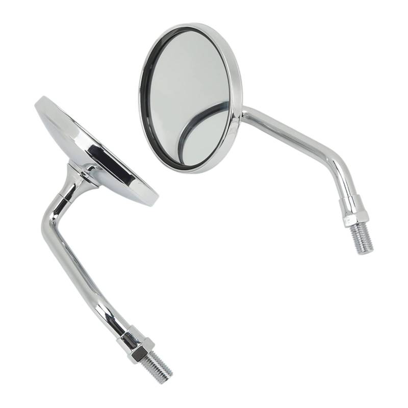 Klanata Universal Motorcycle Rear View Mirrors 1 Pair 3.4 Inch Side Mirrors with Wide Vision Round Handlebar Mirrors for Enhanced Visibility Compatible with 8mm and 10mm Threads (Silver) von Klanata