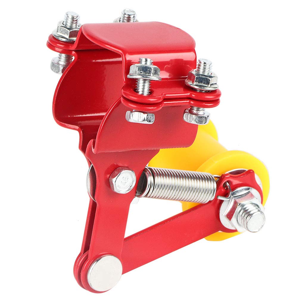 Klanata Universal-Motorrad-Kettenspanner-Einsteller, angeschraubte Rolle für einfache Wartung und verbesserte Leistung (Chain Adjuster/red) von Klanata