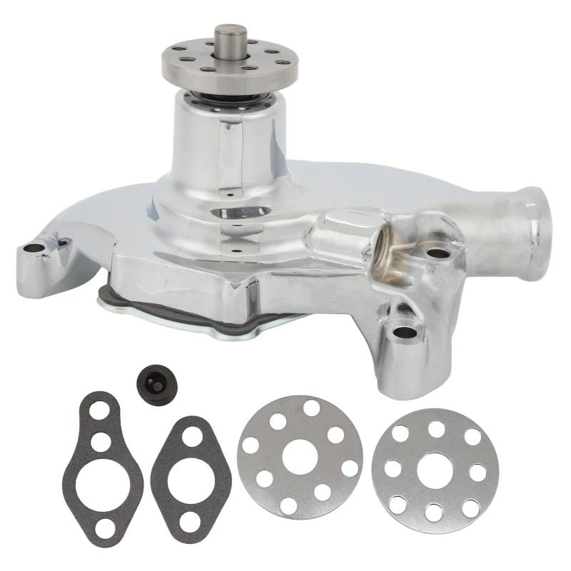 Klanata für SBC V8 Aluminium Wasserpumpe High Volume Short Design für 283 327 350 Motoren (1955–1985) (OEM-Chrom) von Klanata