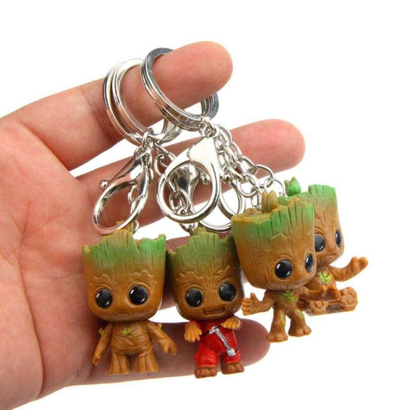 Klauee Groot Keychain, 4 Stück Guardians of the Galaxy Groot Baby Schlüsselanhänger, beste Geschenk für Freunde und Familie von Klauee