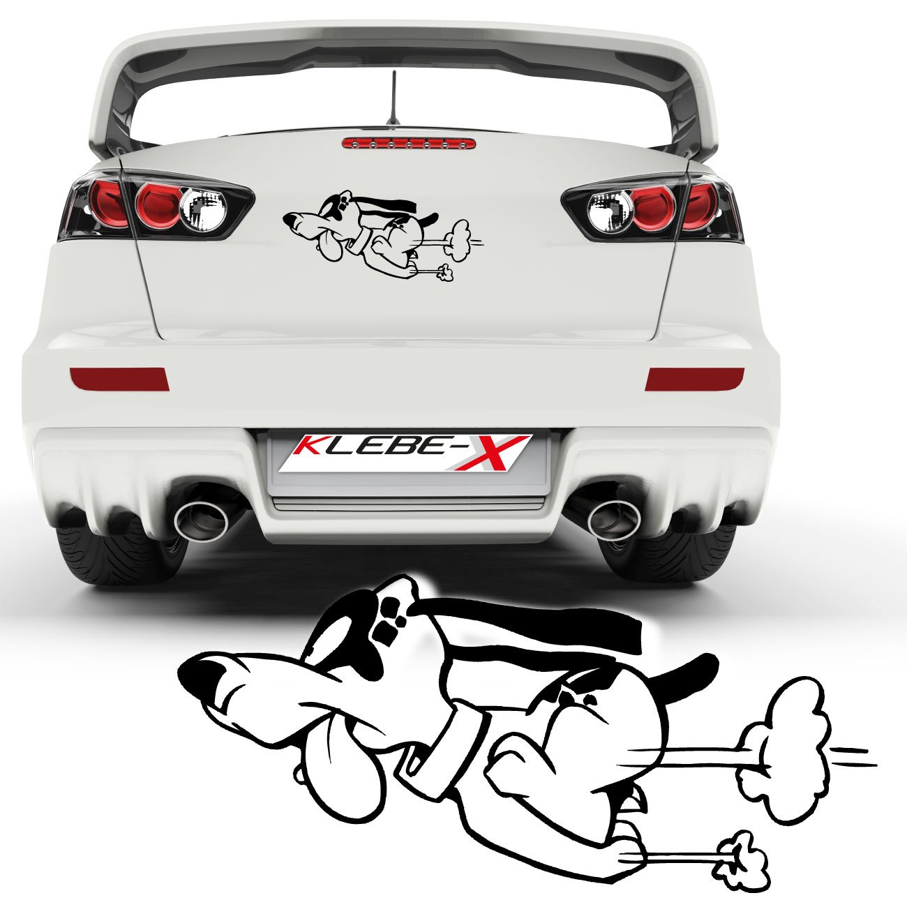 Comic Hund Autotattoo lustige Bilder zum Verkleben Hundemotive Dog Aufkleber Sticker |025V33 von Klebe-X