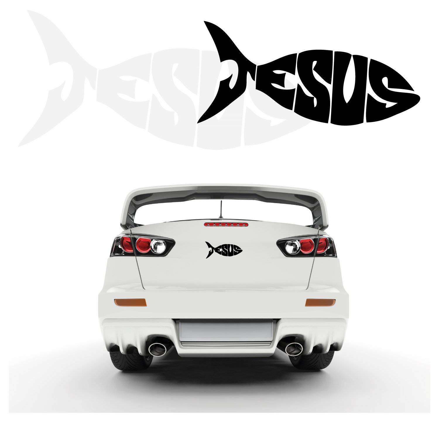 Ichthy Christusfisch Autoaufkleber Fisch Ichthys Jesus Aufkleber Sticker Fische | WKB062V1 von Klebe-X