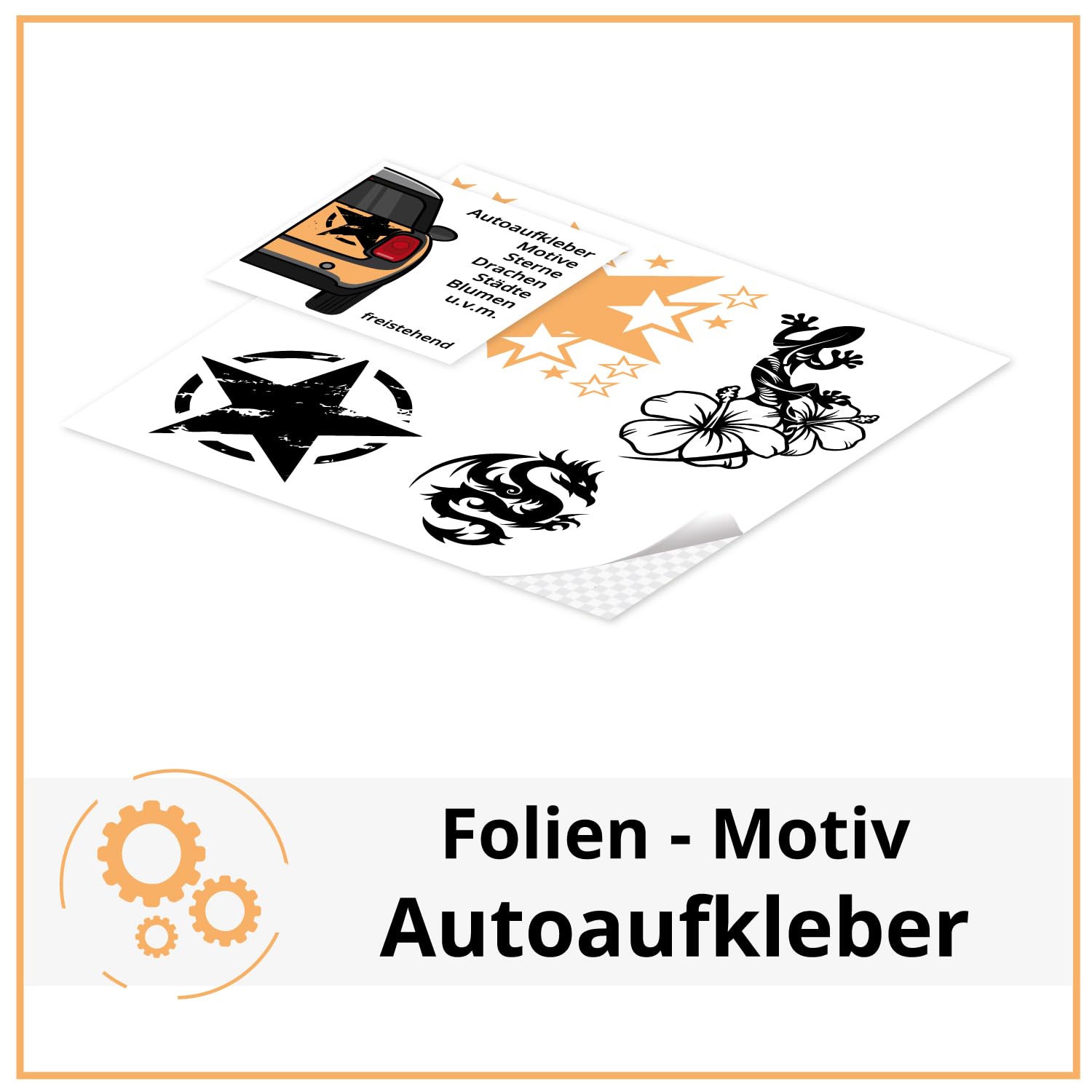 Klebe-X Autoaufkleber und Autotattoo Shop Motive Fahrzeug Design & Gestaltung mit Motivauswahl Splash Sterne Gecko Monster Wolf Hetz Mich Nicht Tiger - jetzt Gestalten | XXL Konfigurator von Klebe-X