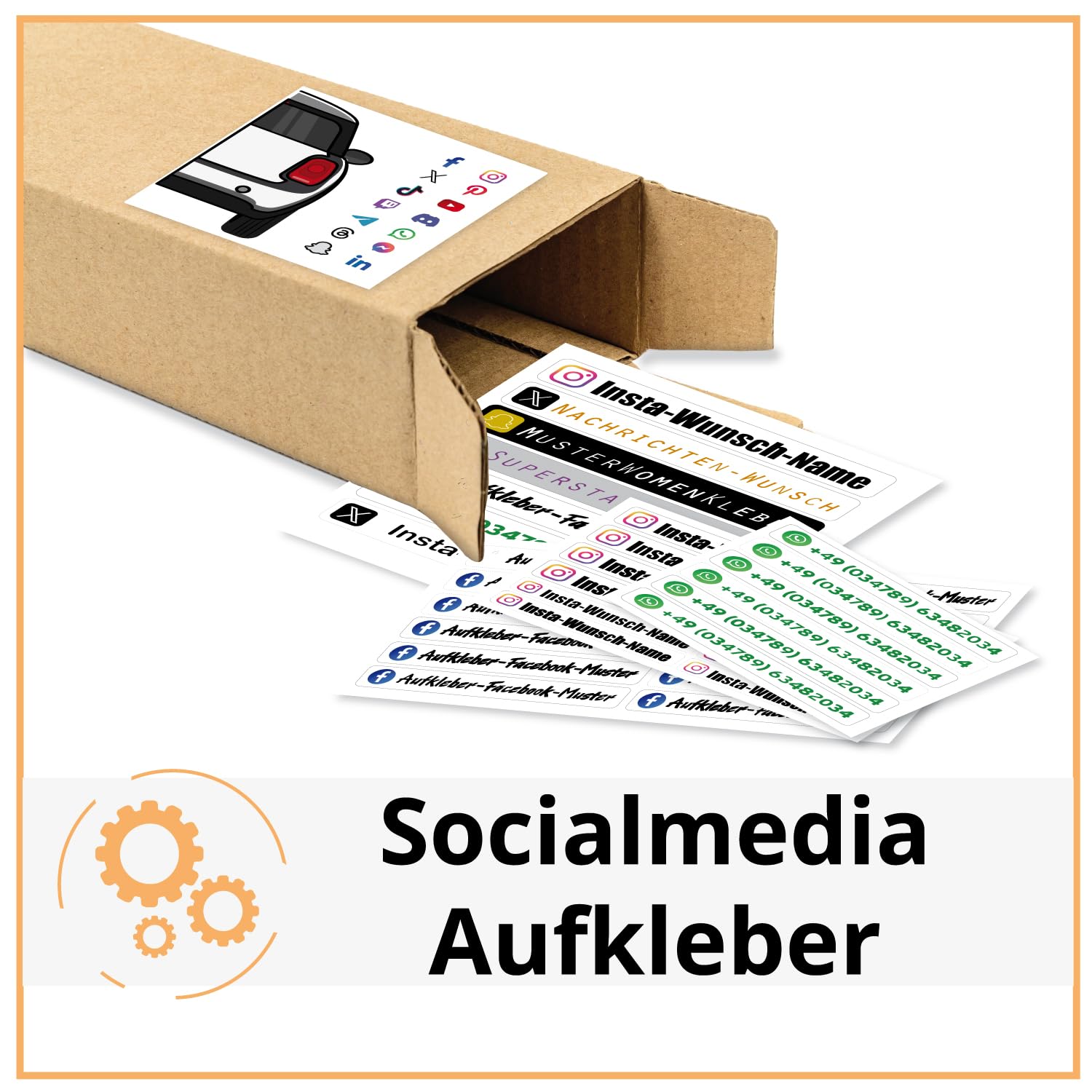 Klebe-X Social Media Aufkleber | nach Wunsch personalisiert Instagram, Facebook, TikTok, YouTube, X - Wunschname Auto Tuning Auto Werbung - Autoaufkleber von Klebe-X