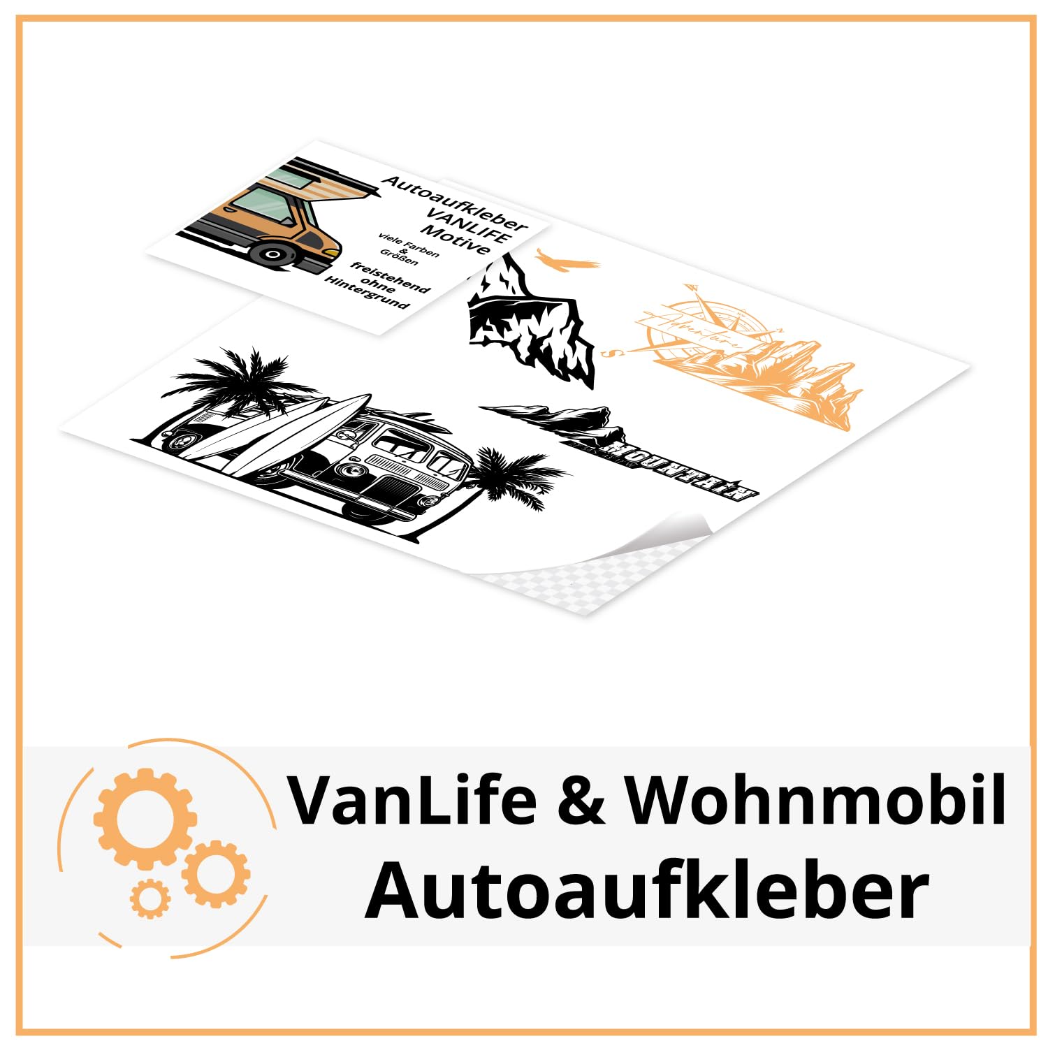 Klebe-X Wohnmobil Aufkleber und Autotattoo KONFIGURATOR | Jetzt Personalisieren Camping Camper Vanlife PKW viele Motive Kompass - Berge- Urlaub - Reisen - Wettefest & Outdoor von Klebe-X