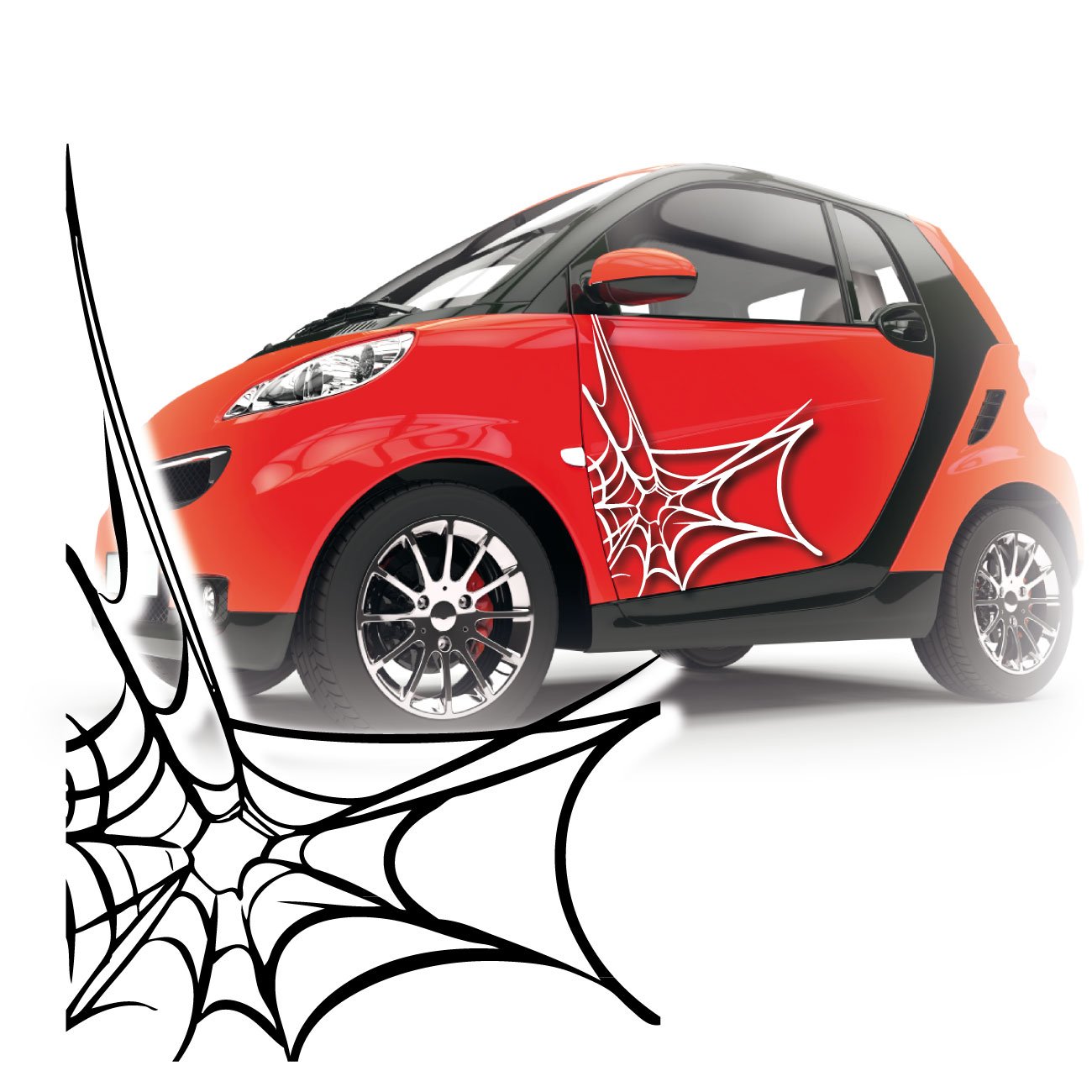 Spinnennetz Autotattoo Sticker Spider Aufkleber Tierwelt Motive auf Folie Spinnentiere |KB551 von Klebe-X